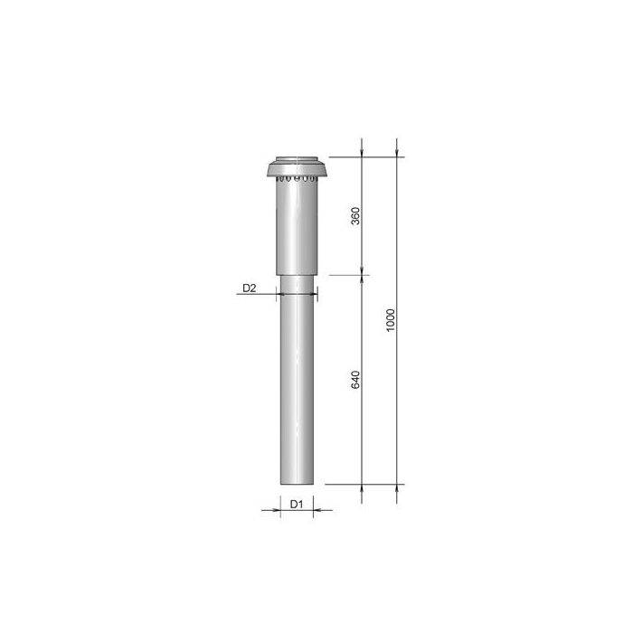 Burgerhout Ventilatie Dakdoorv + Kap 125 Zwart