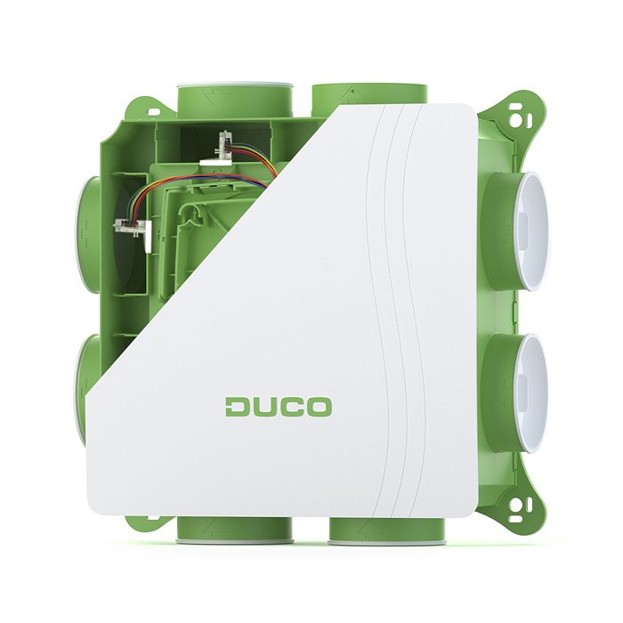 Vooraanzicht van de Duco DucoBox Silent 2.0 met randaarde stekker