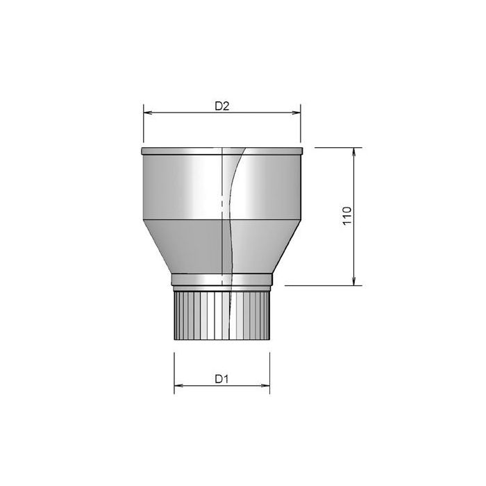 rookgas verloopstuk 110mm ==> 130mm