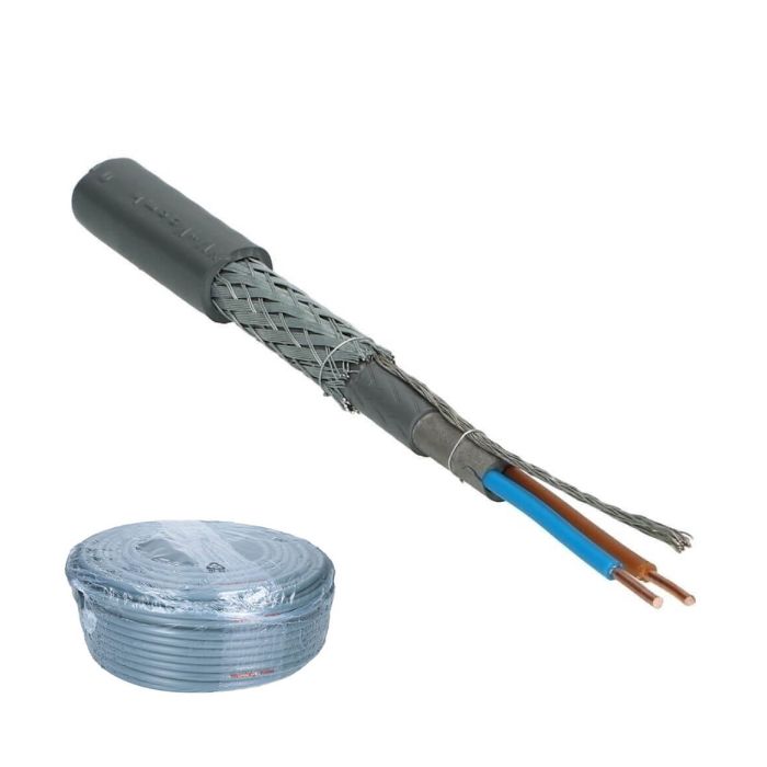 Waskonig + Walter grondkabel VO-YMvKas 2x1.5mm² Dca-s2,d2,a3 - 100 meter