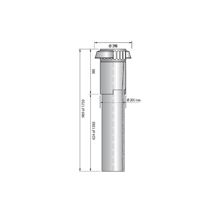 Burgerhout dakdoorvoer WTW 3000 180/150mm zwart