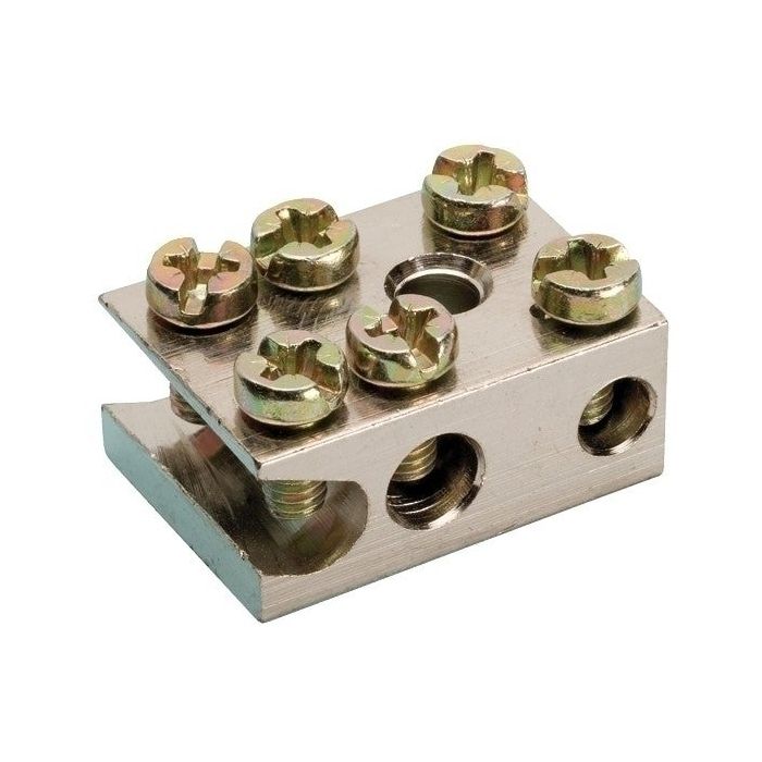 JMV radiatorklem E 2x25mm² + 1x6mm² schuin