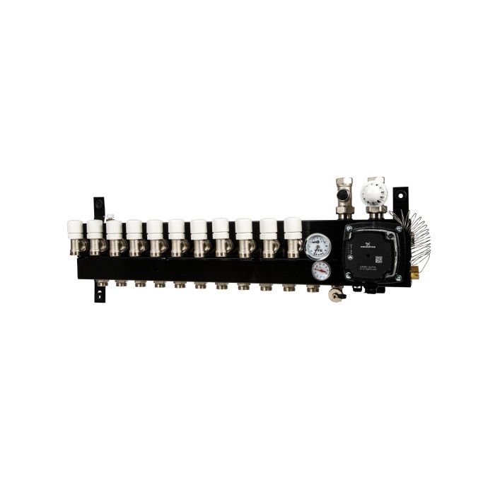 VTE SLIM verdeler vloerverwarming 11-groeps Grundfos pomp