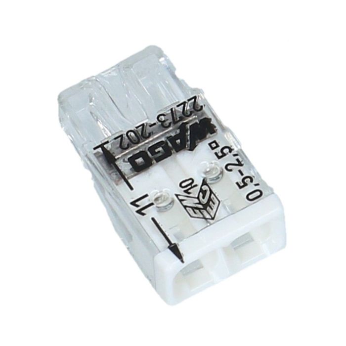 Wago lasklem 2 voudig 0.5-2.5mm² massief wit