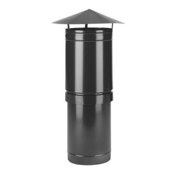 Burgerhout Ventilatie Dakdoorv + Kap 250 Zwart