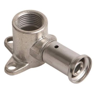 Henco muurplaat 14x1/2 binnendraad kort 35mm messing - 2P-1404K