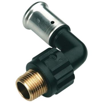 Henco kniekoppeling 90° 14x1/2 per s x bu 5PK-1404