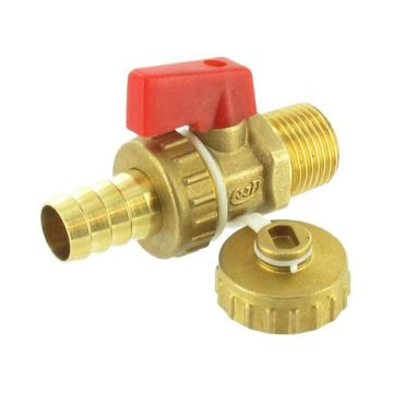 Comfort Line vul/aftapkraan recht hendel 1/2" buitendraad + tule, met hendel