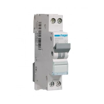 Hager installatieautomaat 1 polig + nul 25A B 4,5kA