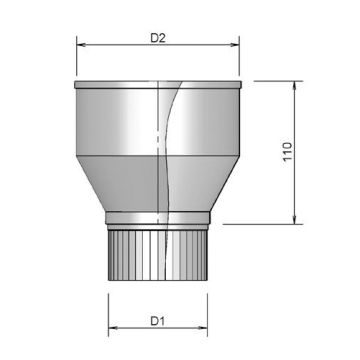 rookgas verloopstuk 110mm  ==> 130mm