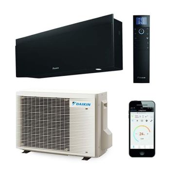 Totaalpakket Daikin Emura split unit airco 2,0kW zwart, binnen- en buitendeel, afstandsbediening, slimme app