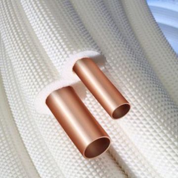 Halcor geïsoleerde twintube koelleiding 1/4" x 5/8" - zonder flare - rol 25 meter