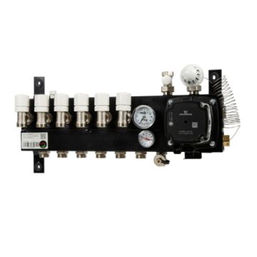 VTE SLIM verdeler vloerverwarming 6-groeps Grundfos pomp