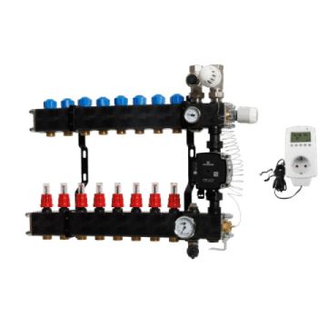 VTE Hybride composiet verdeler 3-groeps - Grundfos UPM3 pomp