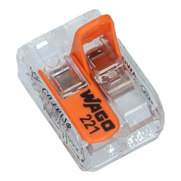 Wago verbindingsklem 2-voudig 0.14-4mm² soepel en massief - 100 stuks
