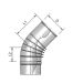 Burgerhout rookgasbocht enkelwandig 45° - 80mm - aluminium Burgerhout rookgasbocht enkelwandig 45° - 80mm - aluminium
