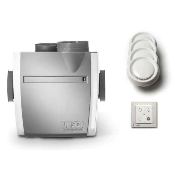 Vasco ventilatiebox C400 - RF-schakelaar en luchtventielen - Eurostekker
