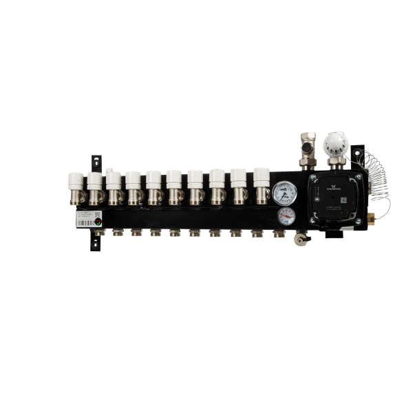 VTE SLIM verdeler vloerverwarming 10-groeps Grundfos pomp