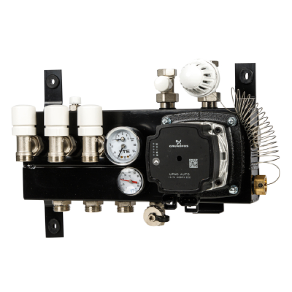 VTE SLIM verdeler vloerverwarming 3-groeps Grundfos pomp