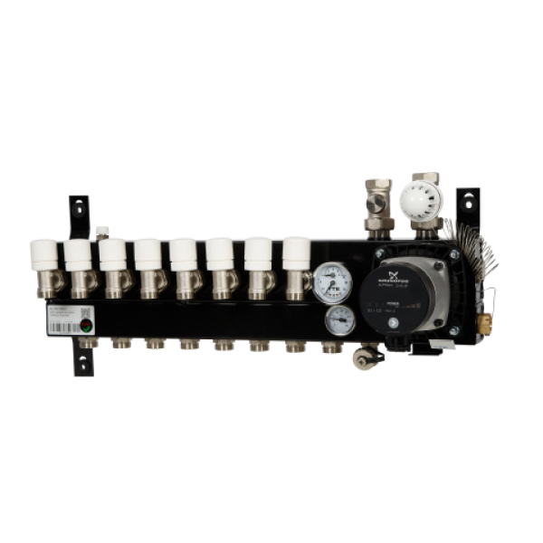 VTE SLIM verdeler vloerverwarming 8-groeps Grundfos pomp